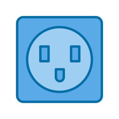 Soket Dolu Mavi Vektör Simgesi Tasarımı