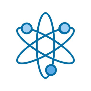 Atom Doldurulmuş Mavi Vektör Simgesi Tasarımı
