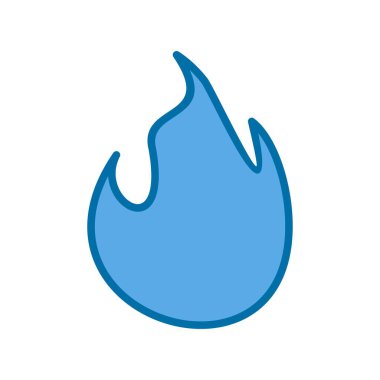 İçi Mavi Vektör Simgesi Tasarımı Dolu Ateş