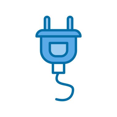 Elektrik Eklentisi Mavi Vektör Simgesi Tasarımı 