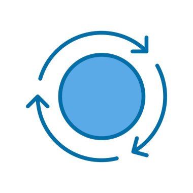 Geri Dönüşüm Dolu Mavi Vektör Simgesi Tasarımı