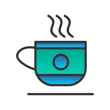 Çemberli kahve kupası Gradyan Vektör Simgesi Tasarımı