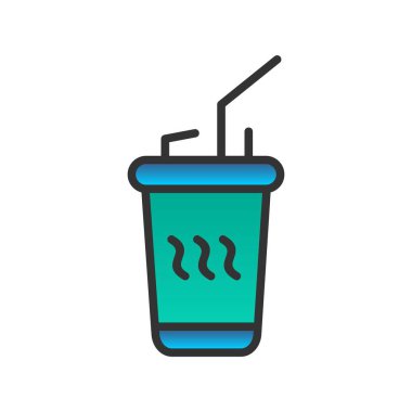 Tek kullanımlık çay kupası Gradyan Vektör Simgesi Tasarımı