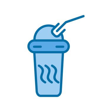 Tek kullanımlık sıcak kahve Mavi Vektör Simgesi Tasarımı