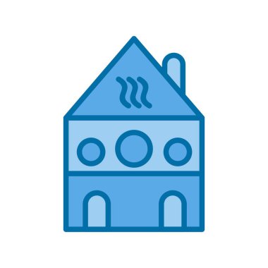 Kahve Dükkanı Mavi Vektör Simgesi Tasarımı