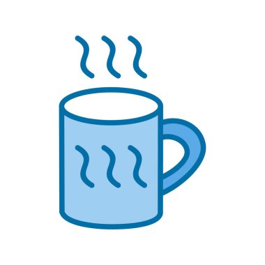 İçi Mavi Vektör Simgesi Tasarımı ile dolu kahve fincanı