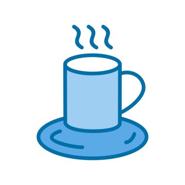 İçi Mavi Vektör Simgesi Tasarımı ile dolu kahve