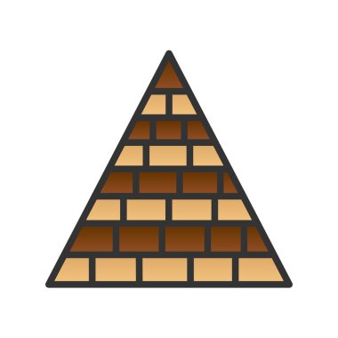 Piramit Doldurulmuş Gradyan Vektör Simgesi Tasarımı