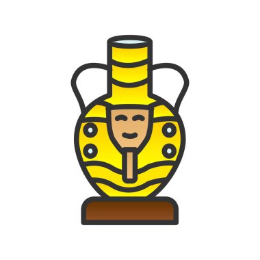 Mısır Vazosu Gradyan Vektör Simgesi Tasarımı