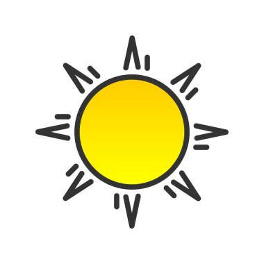 Güneş Doldurulmuş Gradyan Vektör Simgesi Tasarımı