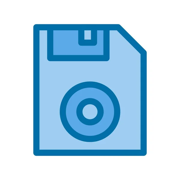 Floppy Disk Filled Blue Vector Icon Design — Stock Vector