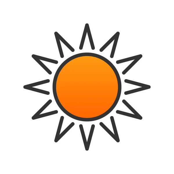 Diseño Icono Vector Gradiente Lleno Sol — Vector de stock