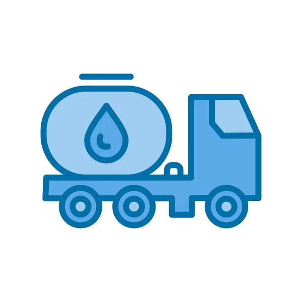 Tanque Combustible Lleno Azul Vector Icono Diseño — Vector de stock