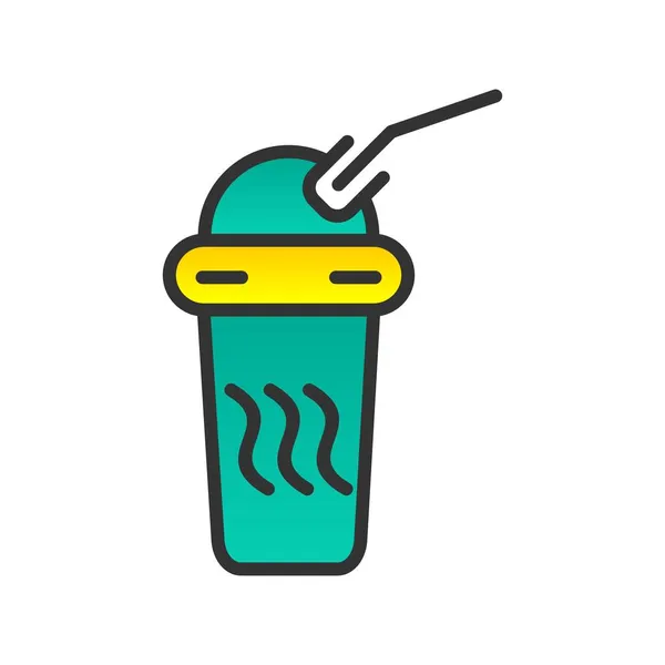 Einweg Heißkaffee Gefüllt Gradient Vector Icon Design — Stockvektor