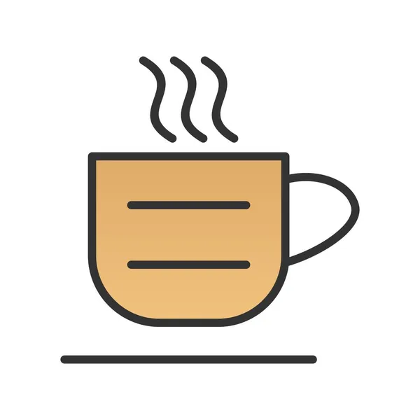 Tea Cup Filled Gradient Vector Icon Design — Stock Vector