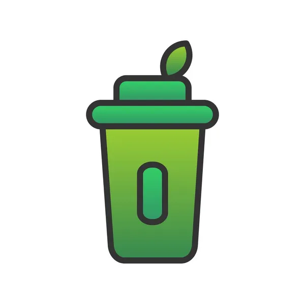 Take Away Coffee Cup Filled Gradient Vector Icon Design — Stock Vector