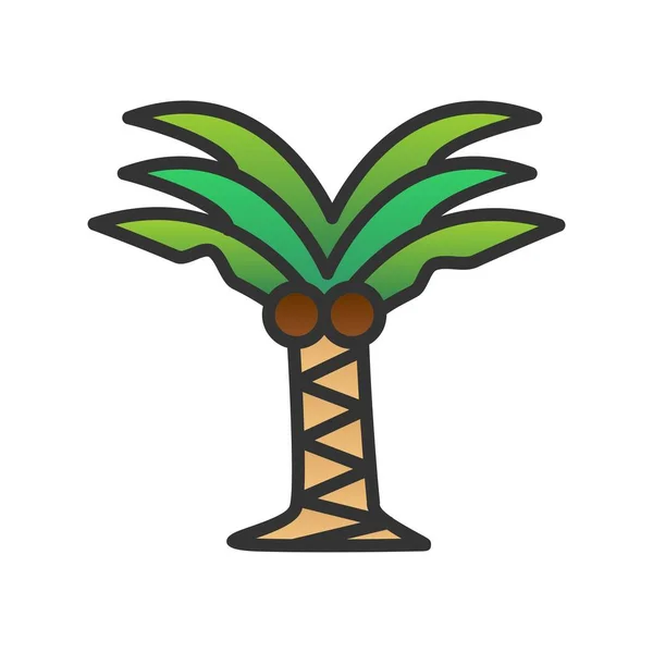 Palm Tree Filled Gradient Vector Icon Design — Stock Vector