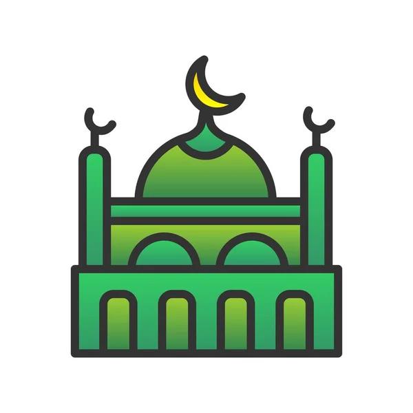 Moschee Gefüllt Gradient Vector Icon Design — Stockvektor