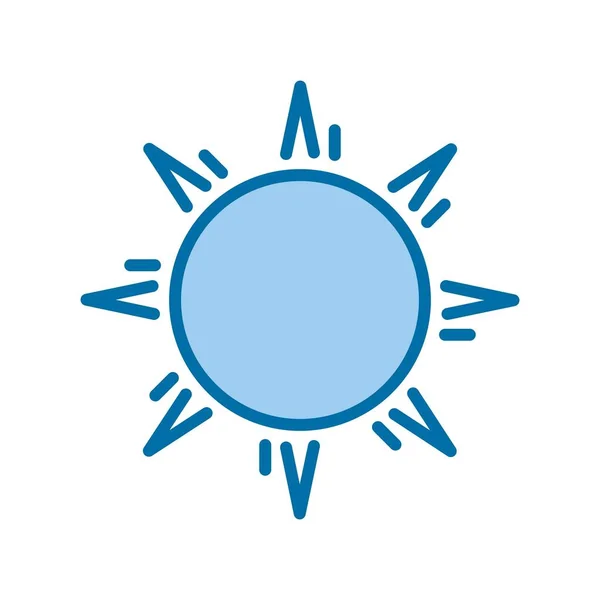 Diseño Icono Vector Azul Lleno Sol — Archivo Imágenes Vectoriales