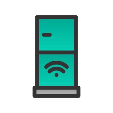 Buzdolabı Doldurulmuş Gradyan Vektör Simgesi Tasarımı