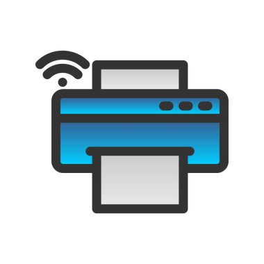 Yazıcı Doldurulmuş Gradyan Vektör Simgesi Tasarımı