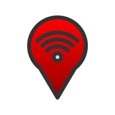 Pin Doldurulmuş Gradyan Vektör Simgesi Tasarımı