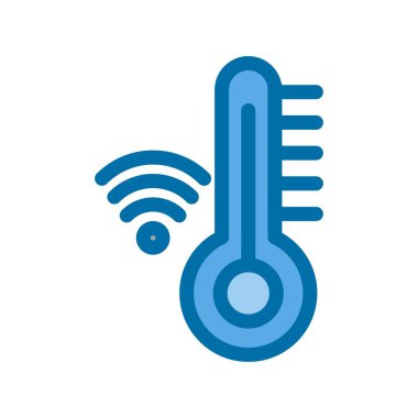 Termometre Mavi Vektör Simgesi Tasarımı