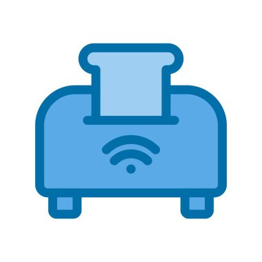 Tost Makinesi Mavi Vektör Simgesi Tasarımı