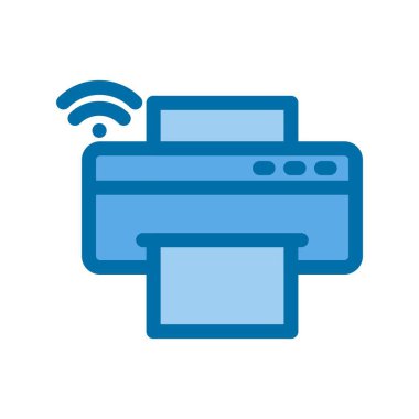 Yazıcı Mavi Vektör Simgesi Tasarımı