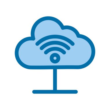 Bulut Dolu Mavi Vektör Simgesi Tasarımı