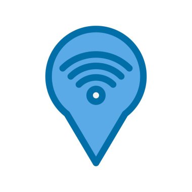 Pin Dolu Mavi Vektör Simgesi Tasarımı