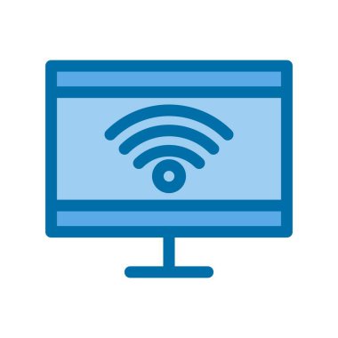 Akıllı TV Mavi Vektör Simgesi Tasarımı