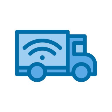 Teslimat Kamyonu Mavi Vektör Simgesi Tasarımı