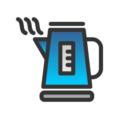 Kettle Doldurulmuş Gradyan Vektör Simgesi Tasarımı