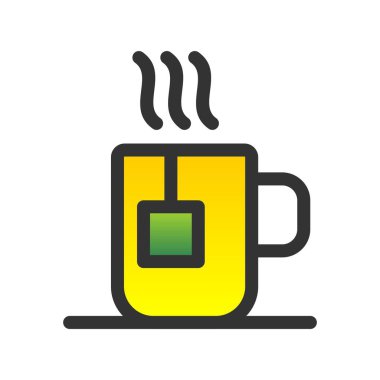 Kahve Kupası Gradyan Vektör Simgesi Tasarımı