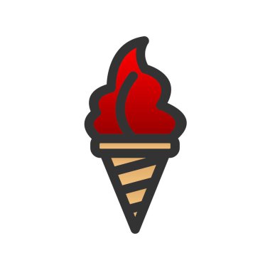 Dondurma Doldurulmuş Gradyan Vektör Simgesi Tasarımı