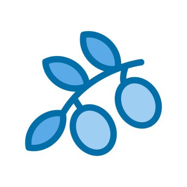 Zeytin Doldurulmuş Mavi Vektör Simgesi Tasarımı