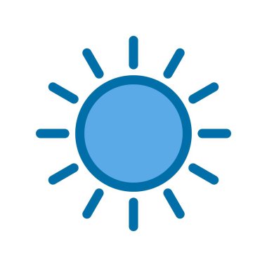 Güneş Doldurulmuş Mavi Vektör Simgesi Tasarımı