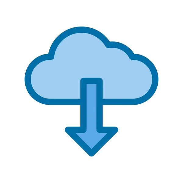 Звантаження Заповненої Синьої Піктограми Векторний Дизайн — стоковий вектор