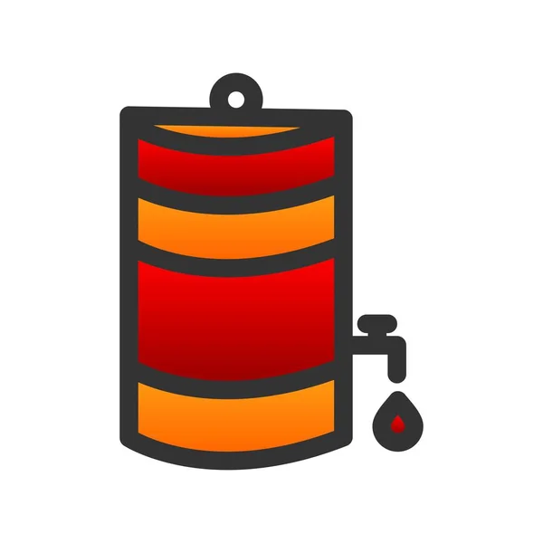 Bierfass Gefüllt Gradient Vector Icon Design — Stockvektor