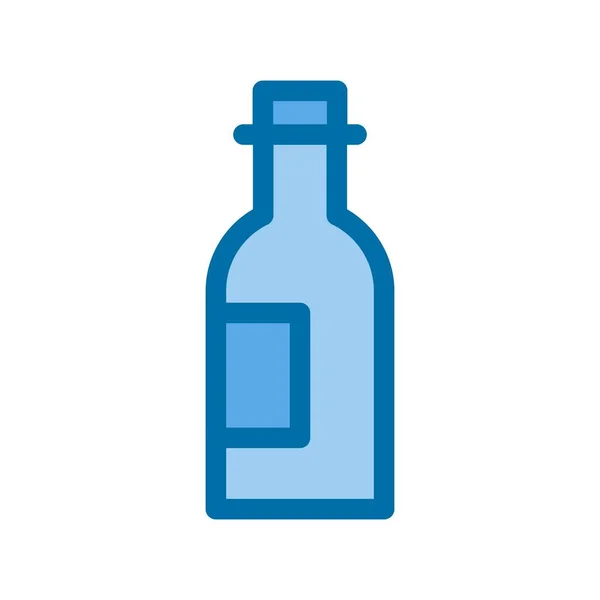 Bouteille Vin Rempli Blue Vector Icon Design — Image vectorielle