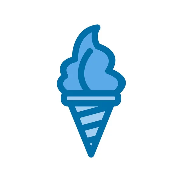 Eiscreme Gefüllt Blue Vector Icon Design — Stockvektor