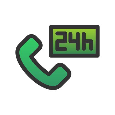 24 Saat Dolu Gradyan Vektör Simgesi Tasarımı