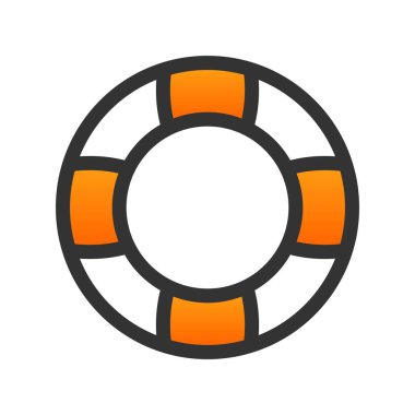 Lifebuoy Gradyan Vektör Simgesi Tasarımı