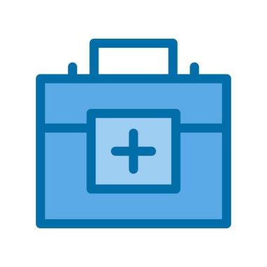 İlk Yardım Çantası Mavi Vektör Simgesi Tasarımı