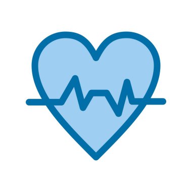 Kardiyogramda Mavi Vektör Simgesi Tasarımı