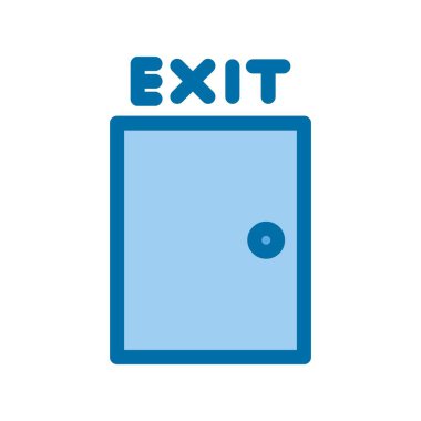 Çıkış Dolu Mavi Vektör Simgesi Tasarımı