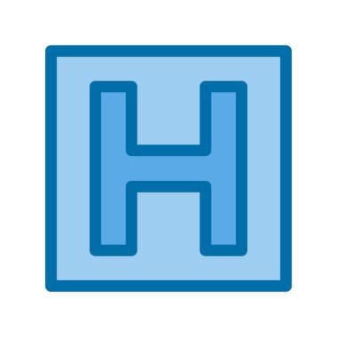 Hastane Mavi Vektör Simgesi Tasarımı