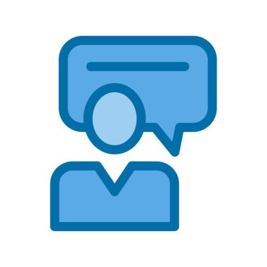 Konuşma Mavi Vektör Simgesi Tasarımı