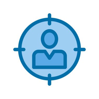 Hedef Doldurulmuş Mavi Vektör Simgesi Tasarımı